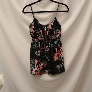 Black Floral Tank Top
